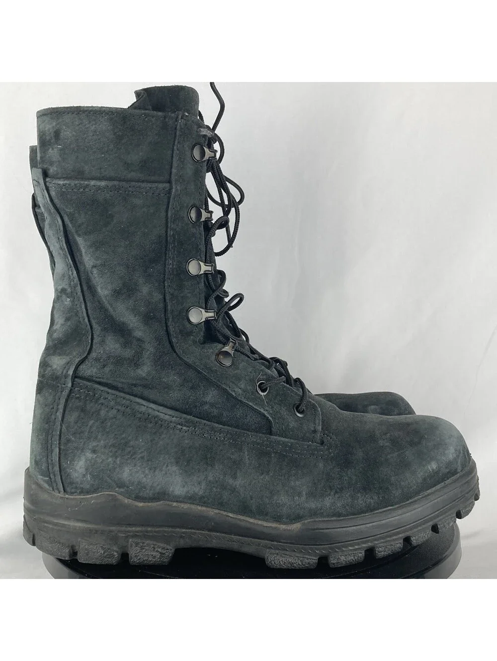 Men’s 6.5 EW Extra Wide Bates Military Combat Boots Black Suede Steel Toe E01421